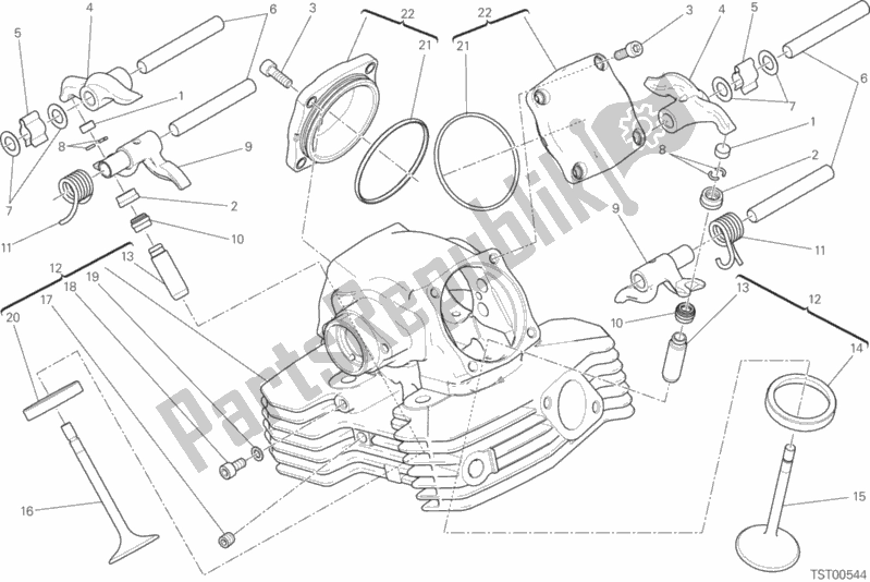 All parts for the Vertical Head of the Ducati Scrambler Classic Thailand USA 803 2015